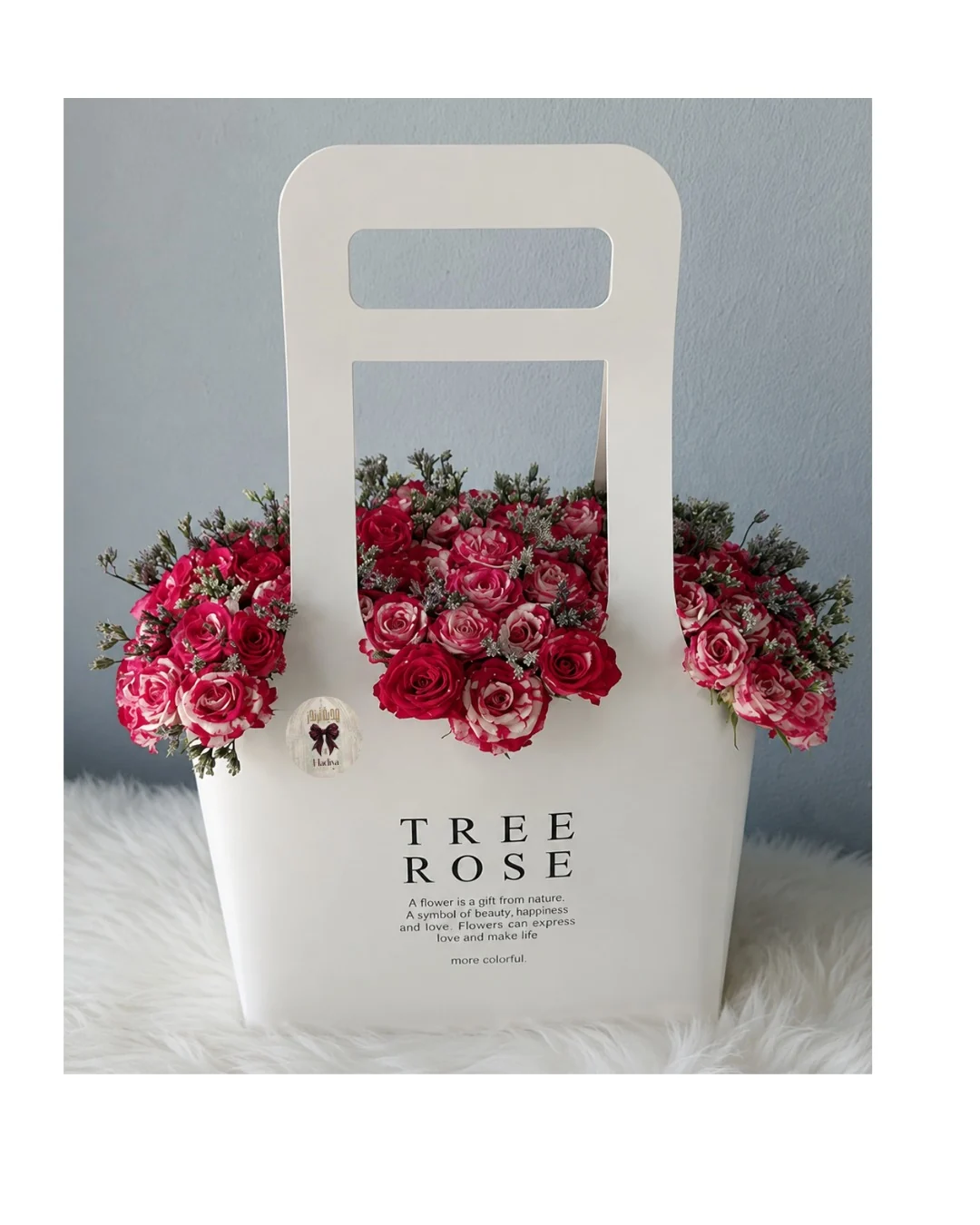 Red & White Rose Bag