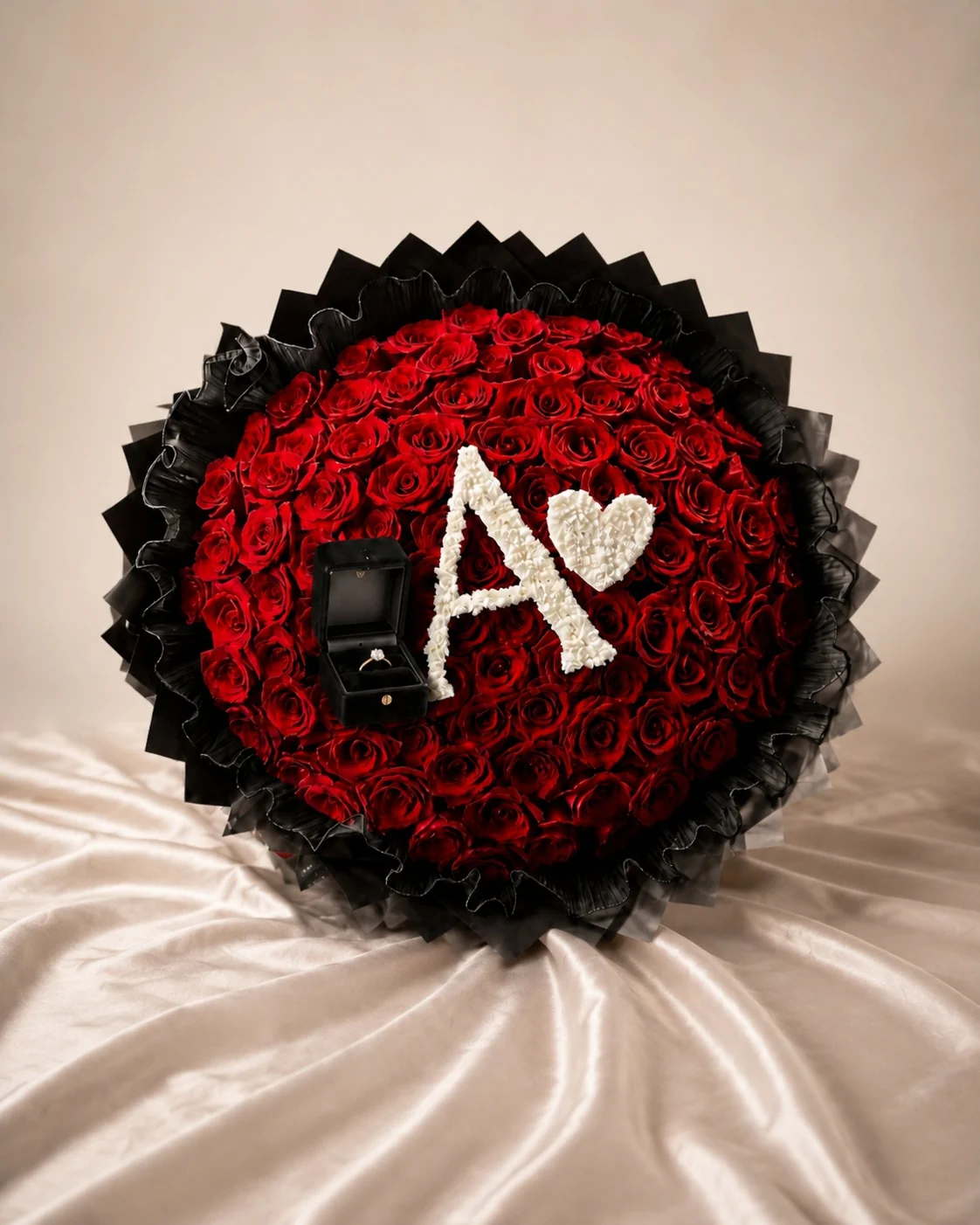 Luxury red rose proposal bouquet